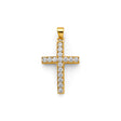 14K Two-Tone Gold CZ Cross Pendant