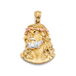 14K Tricolor Gold Jesus Christ Head Pendant