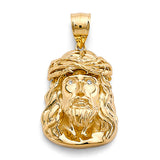 14K Yellow Gold Jesus Christ Head Pendant