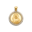 14K Yellow Gold Round Jesus Christ Pendant