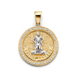 14K Two-Tone Gold Round San Lazaro Pendant