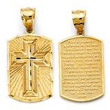 14K Yellow Gold Lord'S Prayer In Spanish Pendant