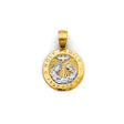 14K Two-Tone Gold Round Holy Family Pendant