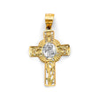 14K Two-Tone Gold First Communion Cross Pendant