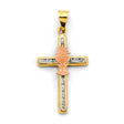 14K Two-Tone Gold CZ First Communion Pendant