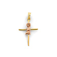 14K Two-Tone Gold Boy First Communion Cross Pendant