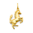 14K Yellow Gold Rearing Horse Pendant