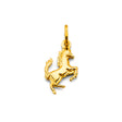 14K Yellow Gold Small Rearing Horse Pendant