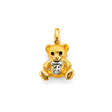 14K Two-Tone Gold Seated Teddy Bear Pendant