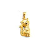 14K Yellow Gold Sitting Cat Pendant