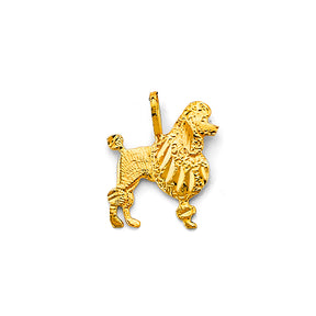 14K Yellow Gold Poodle Pendant