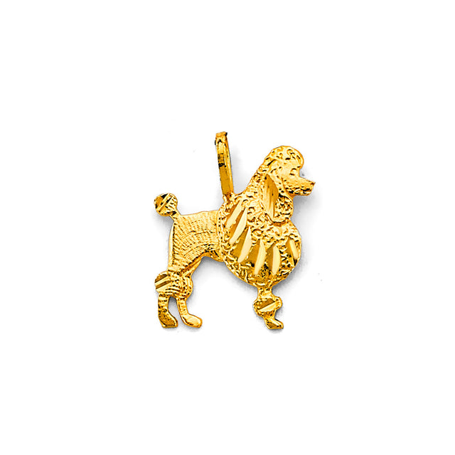 14K Yellow Gold Poodle Pendant