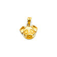 14K Yellow Gold Puppy Face Pendant