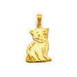 14K Yellow Gold Sitting Cat Pendant