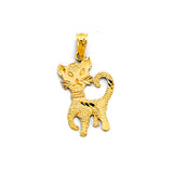 14K Yellow Gold Standing Cat Pendant