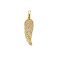 14K Two-Tone Gold Filigree Angel Wing Pendant on White Background