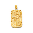 14K Yellow Gold Dad Nugget Pendant on White Background