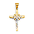 14K Two-Tone Gold Crucifix Cross Pendant