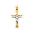 14K Two-Tone Gold Crucifix Cross Pendant