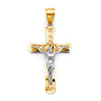 14K Two-Tone Gold Crucifix Cross Pendant