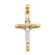 14K Two-Tone Gold Crucifix Cross Pendant