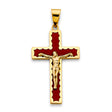 14K Yellow Gold Enamel Cross Pendant