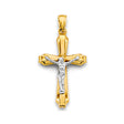 14K Two-Tone Gold Crucifix Cross Pendant