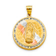 14K Tricolor Gold CZ Guadalupe Pendant