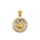 14K Two-Tone Gold CZ Rnd Santo Niño De Atocha Pendant