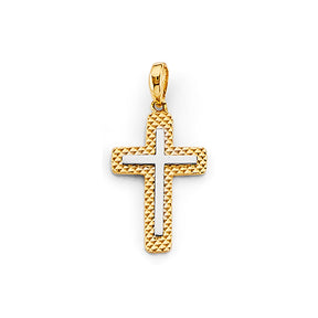 14K Two-Tone Gold Cross Pendant