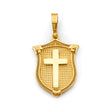14K Yellow Gold Shield with Cross Pendant