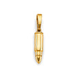 14K Yellow Gold Bullet Pendant on White Background