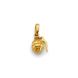 14K Yellow Gold Small Grenade Pendant on White Background