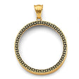 14K Yellow Gold Greek Coin Frame for 50 Pesos on White Background