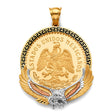 14K Tricolor Gold Centenario Coin with Eagle Pendant on White Background