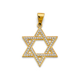 14K Yellow Gold CZ Star of David Pendant