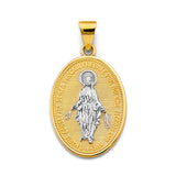14K Gold Virgin Mary Medal