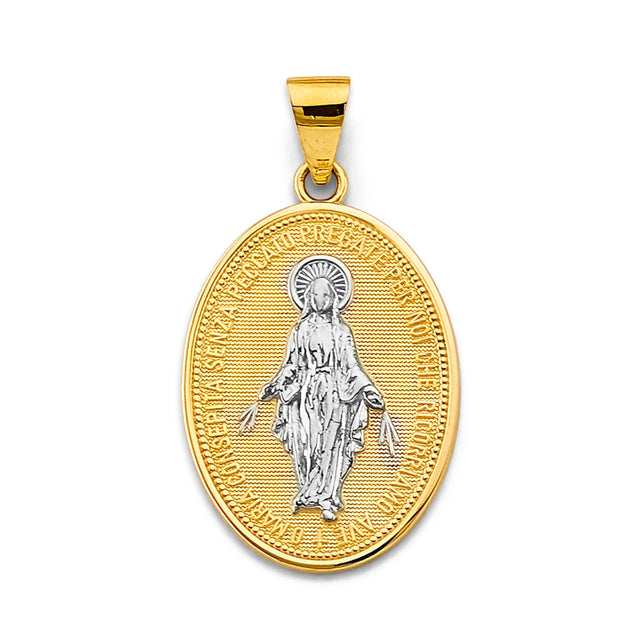 14K Gold Virgin Mary Medal