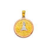 14K Tricolor Gold Caridad del Cobre Medal Pendant