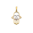 14K Two-Tone Gold Hamsa Hand Pendant