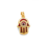 14K Yellow Gold Evil Eye Hamsa Pendant