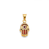 14K Yellow Gold Evil Eye Hamsa Pendant