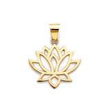 14K Yellow Gold Openwork Lotus Flower Pendant