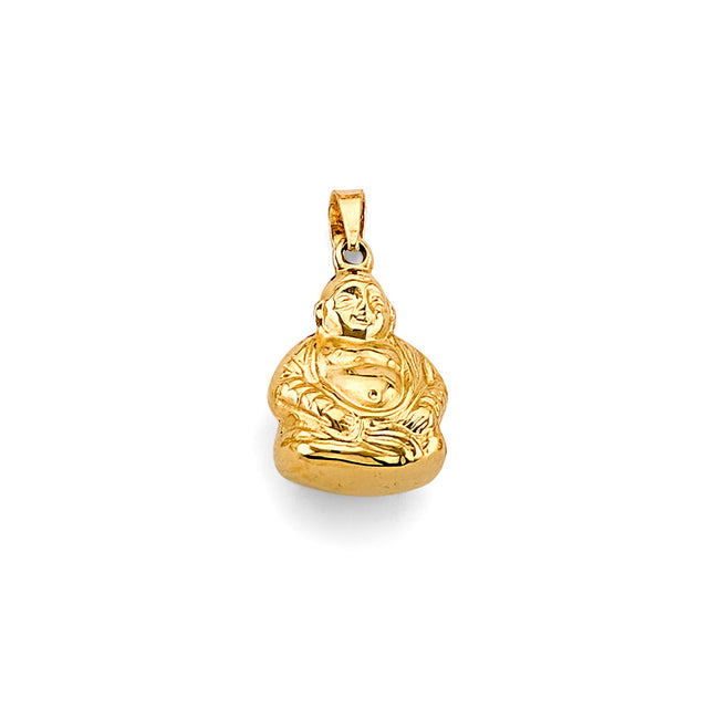 14K Yellow Gold Laughing Buddha Pendant