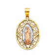 14K Tricolor Gold Guadalupe Pendant