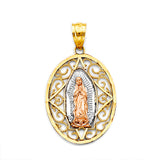 14K Tricolor Gold Guadalupe Pendant