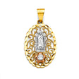 14K Tricolor Gold CZ Guadalupe Pendant