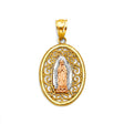 14K Tricolor Gold Guadalupe Pendant