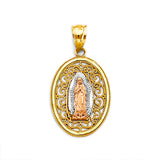 14K Tricolor Gold Guadalupe Pendant