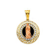 14K Two-Tone Gold CZ Onyx Guadalupe Pendant